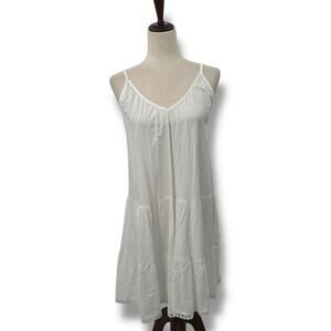 NEW Raviya White Tiered Dress size Small Beach Swim Cover Up Peasant Boho NWT